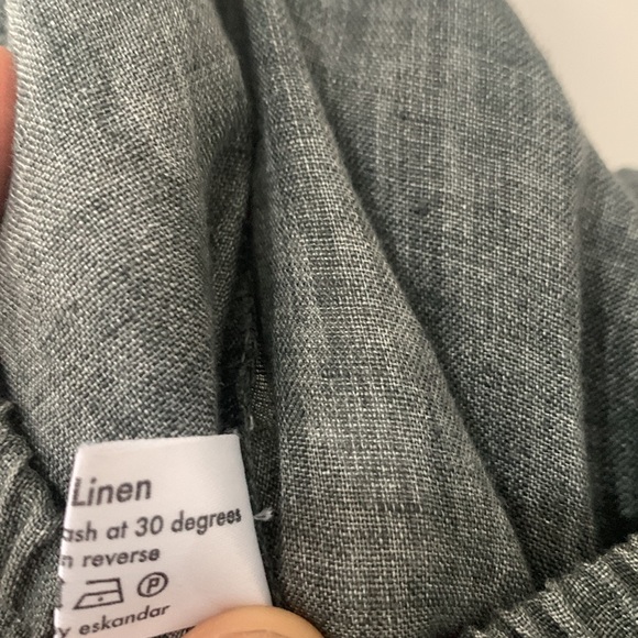 Eskandar Linen Trousers Wide Leg Cropped - Picture 5 of 5